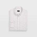 Club Monaco Blue/white Slim Chambray Linen Shirt