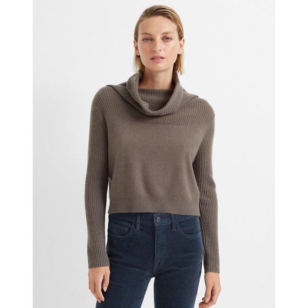 Club Monaco Hazelnut Cashmere Cowlneck Rib Sweater