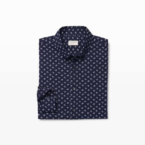 Club Monaco Color Blue Slim Paisley Floral Shirt