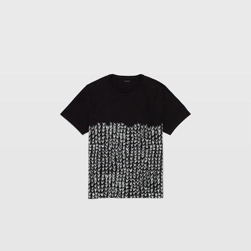 Club Monaco Color Blue Placed Sketch Print Tee