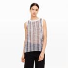 Club Monaco Color Black Lysa Silk Stripe Top In Size Xs