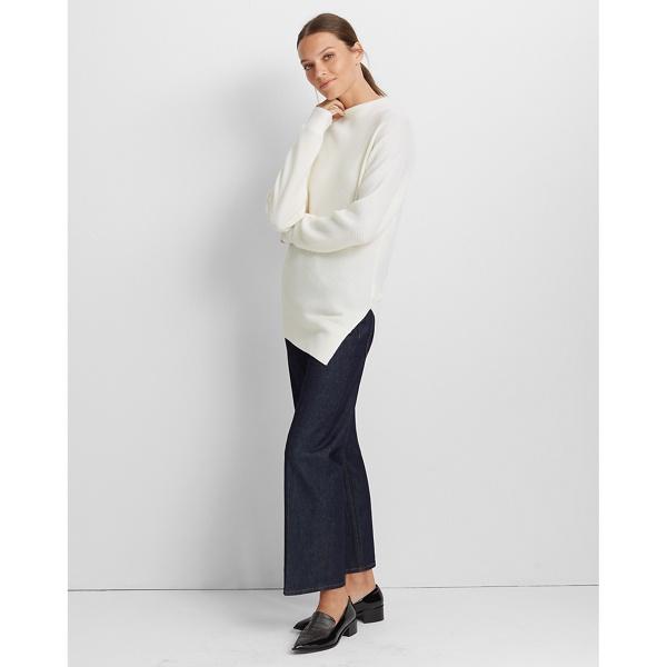 Club Monaco Chic Cream Asymmetrical Mockneck Sweater