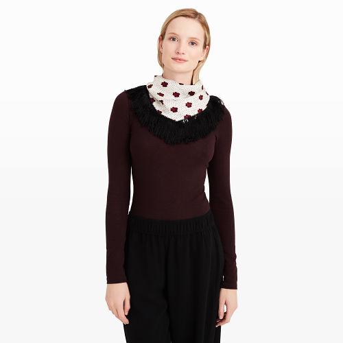 Club Monaco Color Burgundy Multi Darja Silk Tassel Scarf