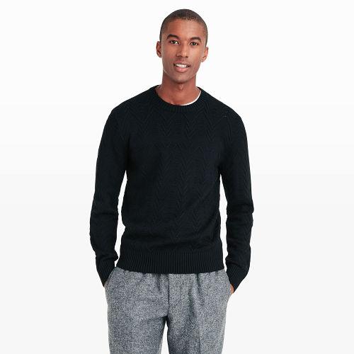 Club Monaco Color Black Arrow Jacquard Crew Sweater