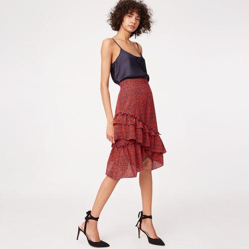 Club Monaco Color Navy/red Multi Hespe Skirt