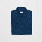 Club Monaco Color Blue Short-sleeve Floral Shirt