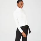 Ib Color White Meredy Ribbed Turtleneck