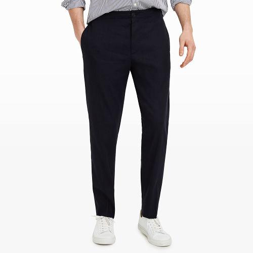 Club Monaco Color Blue Suffolk Drawstring Linen Pant