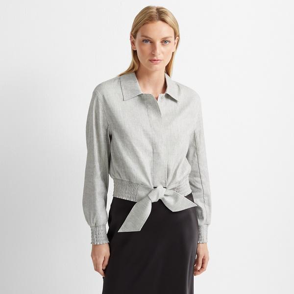 Club Monaco White Multi Tie Waist Jacket