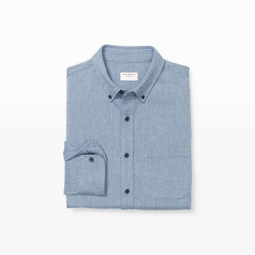 Club Monaco Color Gin Blue Slim Soft Twill Shirt