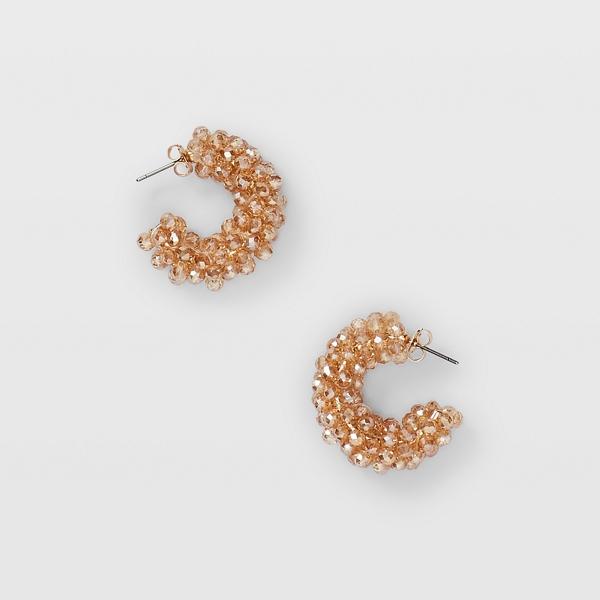 Club Monaco Mixed Bead Hoop Earrings