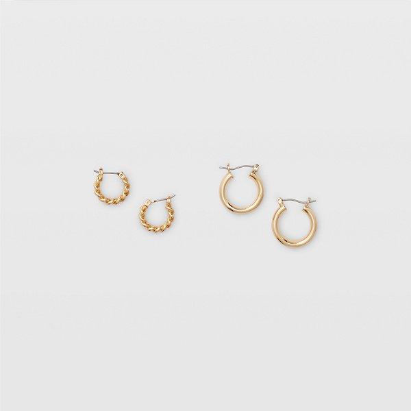 Club Monaco Gold Twisted Hoop Set