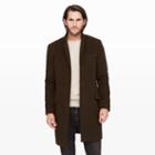 Club Monaco Color Green Boiled Wool Topcoat In Size 42