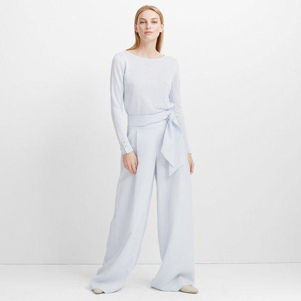 Club Monaco Blue/white Stripe Braynna Stripe Pant
