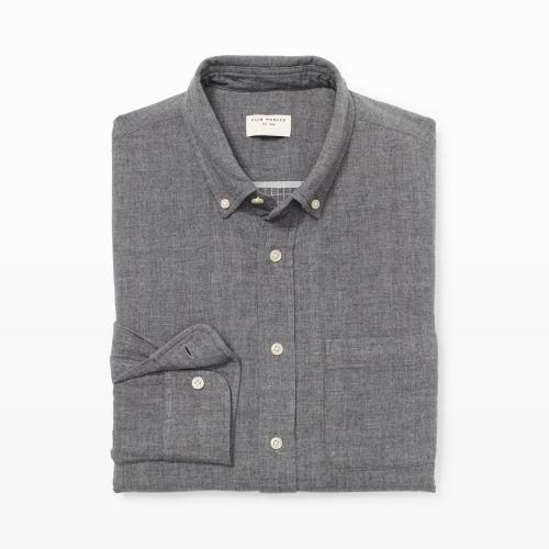 Club Monaco Color Grey Slim-fit Double Face Shirt In Size Xs