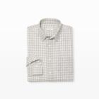 Club Monaco Color Grey/ivory Slim-fit Corded Gingham Shirt