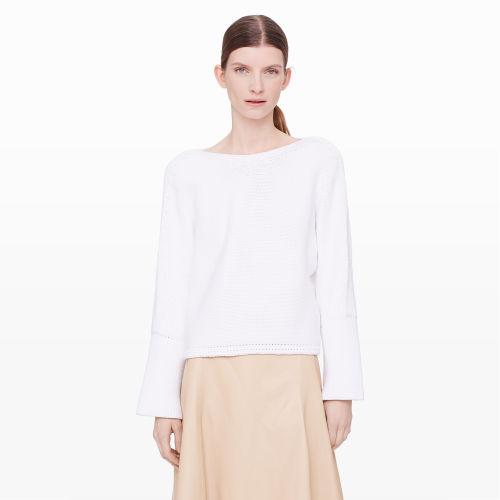 Club Monaco Color White Arlet Crop Sweater In Size L