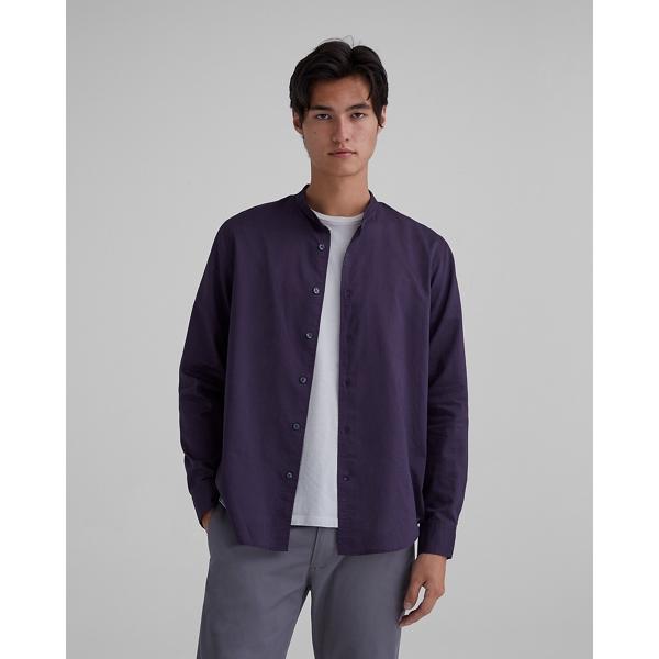 Club Monaco Band Collar Textured Shirt