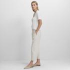 Club Monaco Grey/white/multi Pardelle Linen Pant