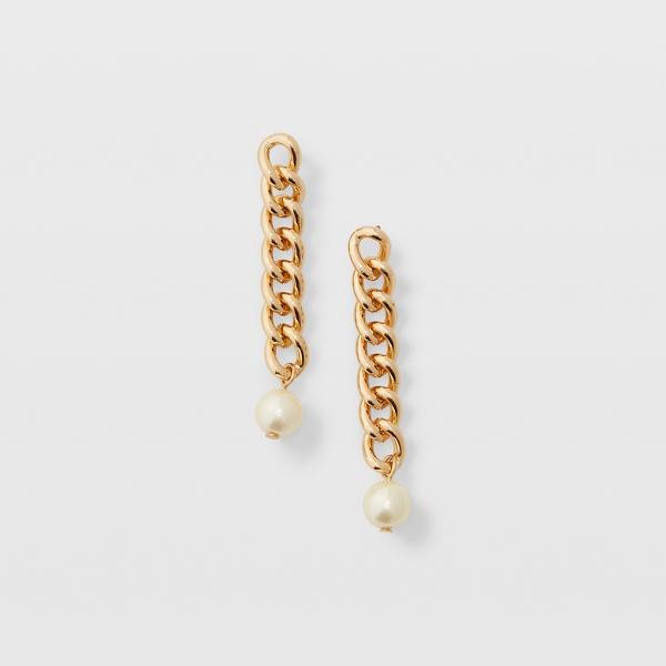 Club Monaco Chain Pearl Earrings