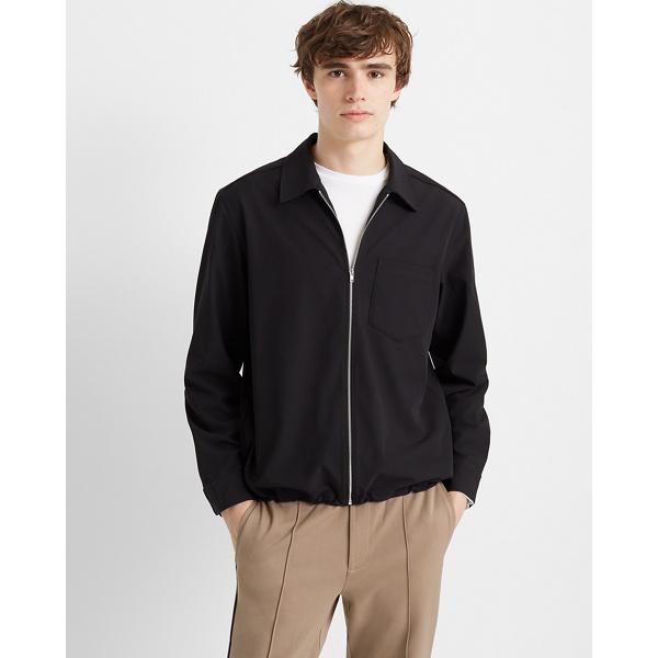 Club Monaco Black Lightweight Elastic Zip Jacket