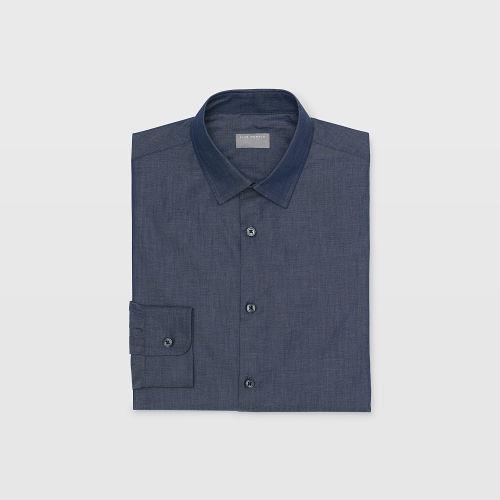 Club Monaco Color Blue Dress Chambray Dress Shirt