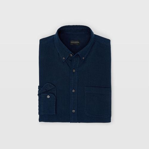 Club Monaco Color Blue Slim Double-faced Check Shirt
