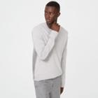 Ib Color Black Cashmere Rib Block Crew