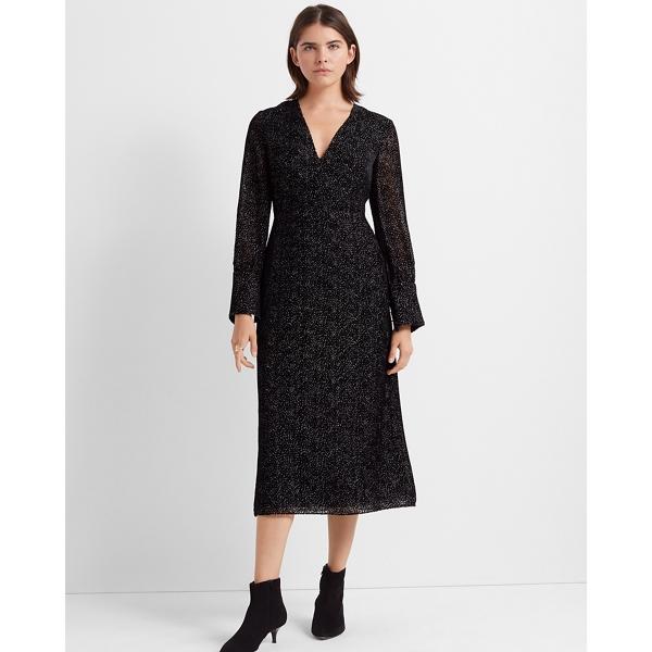 Club Monaco Deep V Burnout Dress