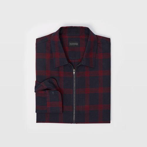 Club Monaco Plaid Zip Shirt