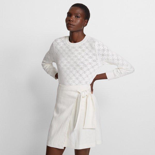 Club Monaco White Shadowstripe Mairead Striped Skirt