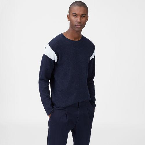 Rb Color Blue Colorblock Crewneck Sweater