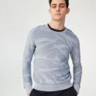 Club Monaco Color Blue Textured Brushstroke Crew