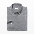 Club Monaco Color Grey Slim-fit Flannel Check Shirt In Size S