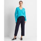 Club Monaco Blue Relaxed V-neck Sweater