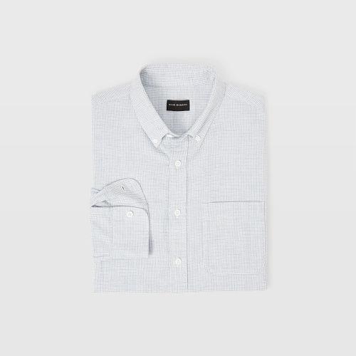 Club Monaco Color Blue Slim Houndstooth Flannel Shirt