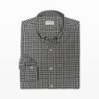 Club Monaco Color Black Slim-fit Nep Gingham Shirt In Size L