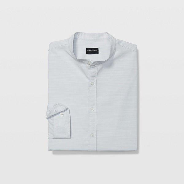 Club Monaco Wisteria Slim Band Collar Poplin Shirt