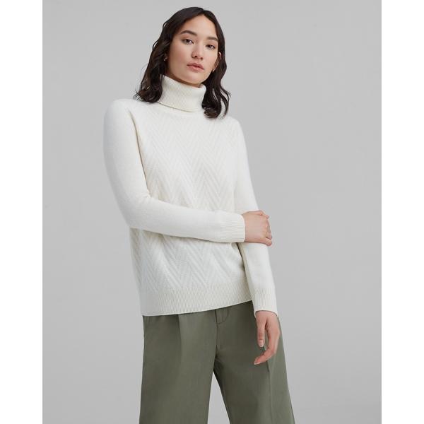 Club Monaco Mixed Stitch Cashmere Turtleneck Sweater