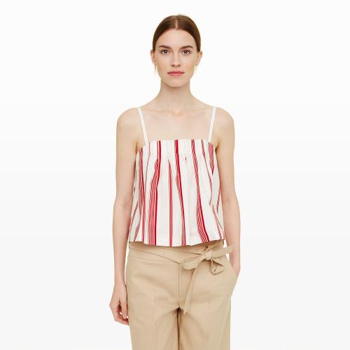 Club Monaco Color Red Rozette Pleated Tank