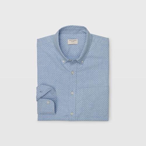 Club Monaco Color Blue Flannel Dot Shirt