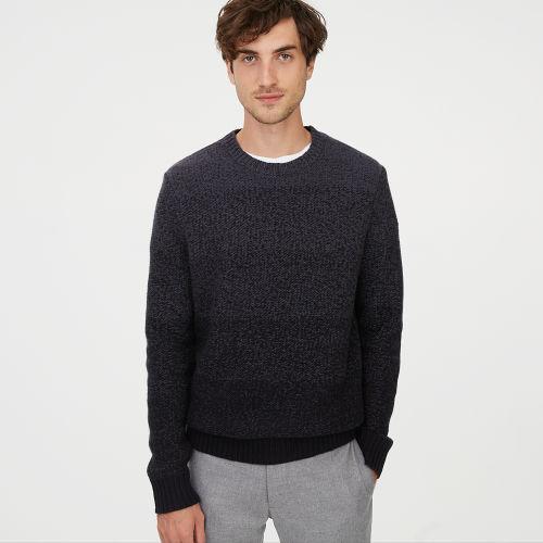 Club Monaco Color Black Cashmere Gradient Crew Sweater