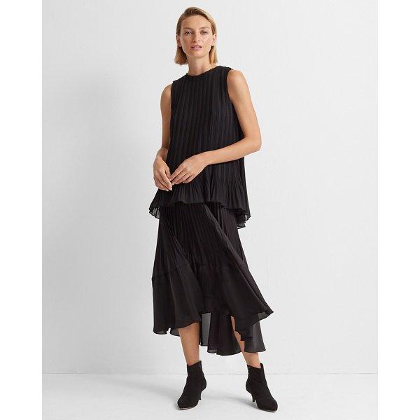 Club Monaco Black Pleated Swing Top
