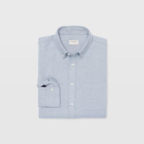 Club Monaco Color Blue Slim Double-faced Twill Shirt
