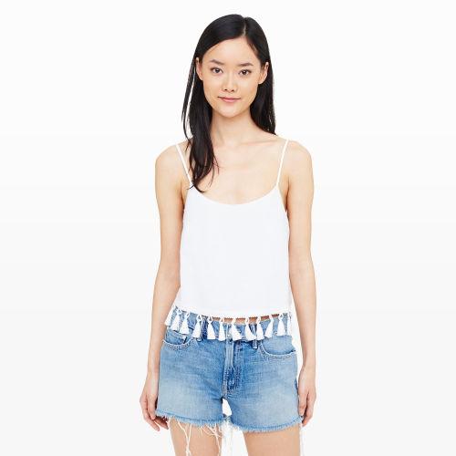 Club Monaco Color White Adeva Tassel Top