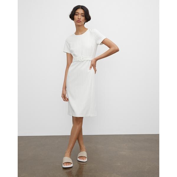 Club Monaco Striped Tailored Short Sleeve Dress