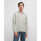 Club Monaco Striped Long Sleeve Waffle Shirt