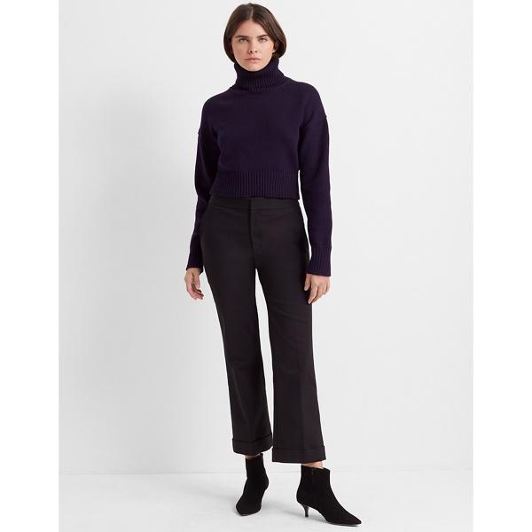 Club Monaco Black Cropped Kick Flare Pant