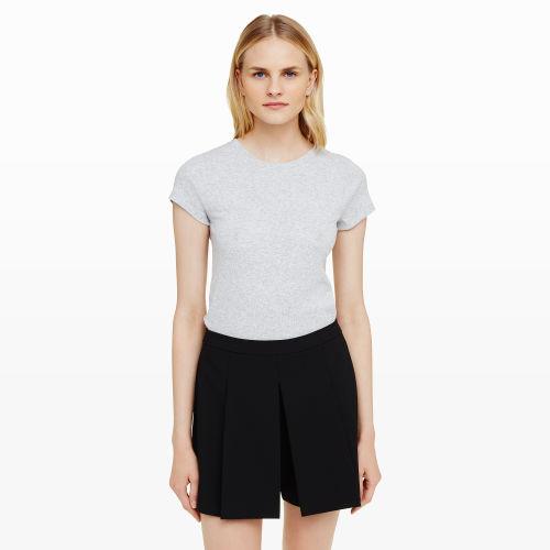 Ib Color Bright Heather Grey Bowee Ribbed Tee