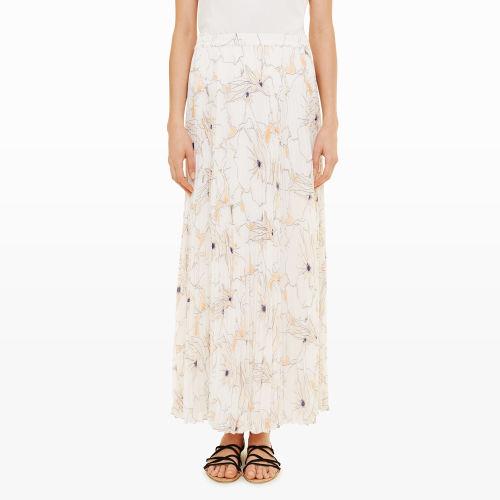 Club Monaco Color Apricot Jam Jemae Pleated Maxi Skirt